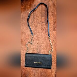 Michael Kors Black Crossbody Bag with Gold Chain